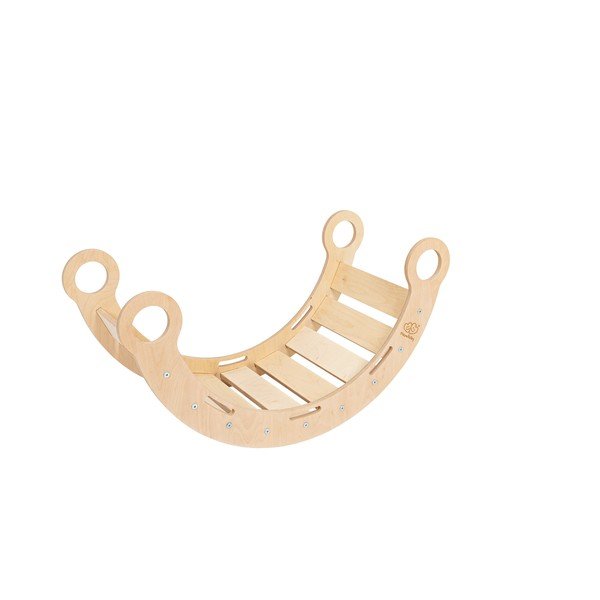 Ljuljačka od masivnog bora u prirodnoj boji 39x75x38 cm Montessori – Meowbaby