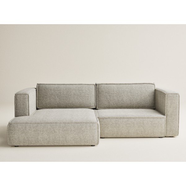 Bež sklopiva/s prostorom za odlaganje kutna garnitura od šenila (s lijevim kutom/s ležaljkom) Velto – Maison de Rêve-image-2