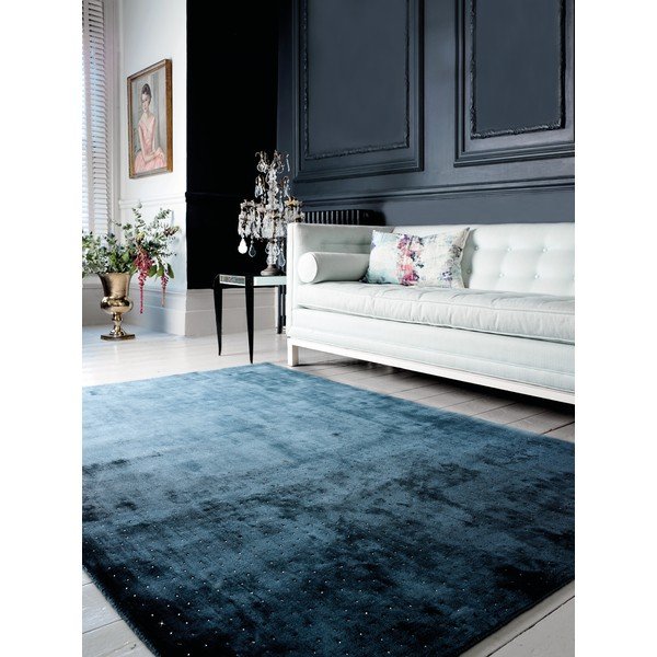 Tamnoplavi ručno tkani tepih Flair Rugs Swarowski, 160 x 230 cm-image-3