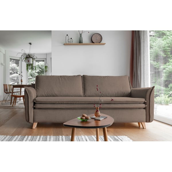 Svjetlo smeđa sklopiva sofa 225 cm Charming Charlie – Miuform-image-1