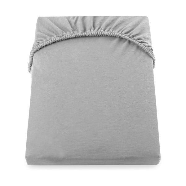 Svijetlo siva plahta s gumom od jeseya 180x200 cm Amber – DecoKing