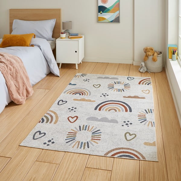 Krem dječji tepih 80x150 cm Vida Kids Rainbow – Think Rugs-image-1
