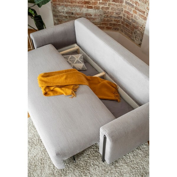 Svijetlo siva sklopiva/s prostorom za odlaganje sofa od samta 244 cm Arcadova – ELTAP-image-4