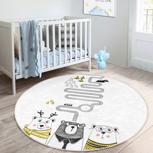 Bijeli dječji tepih ø 100 cm Comfort – Mila Home-image-2