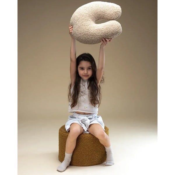 Svjetlo smeđi dječji jastuk za sjedenje od bouclé tkanine U – Wigiwama-image-2