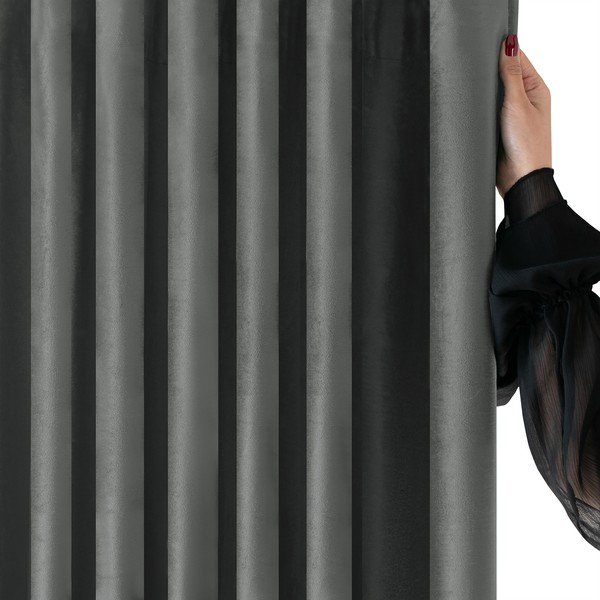 Tamno siva zavjesa za djelomično zamračenje od samta 530x175 cm Velto – Filumi-image-3