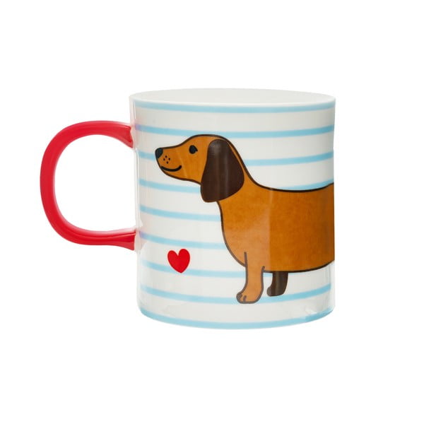 Plava/smeđa porculanska šalica 300 ml Sausage Dog – Sass & Belle