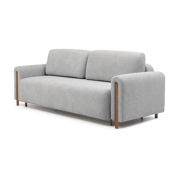 Svijetlo siva sklopiva/s prostorom za odlaganje sofa od bouclé tkanine 244 cm Arcadova – ELTAP-image-2