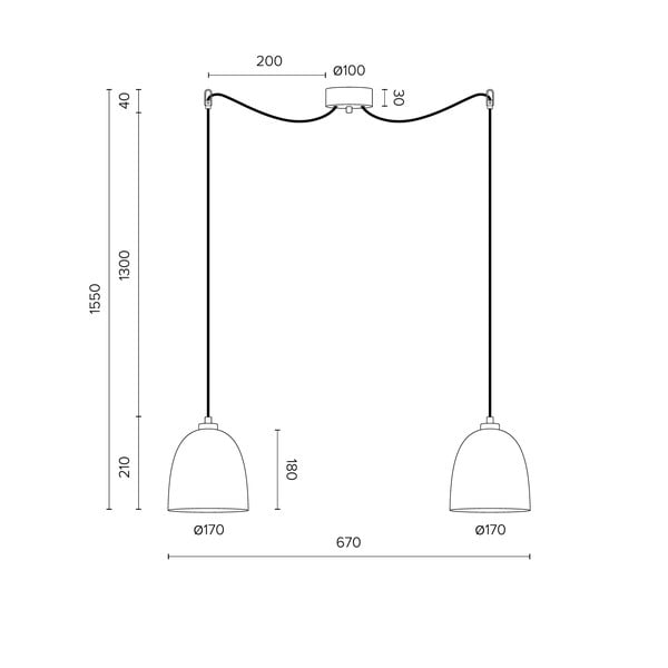 Crna dvodjelna viseće lampa Sotto Luce Awa Elementary 2S Matte ⌀ 17 cm-image-4