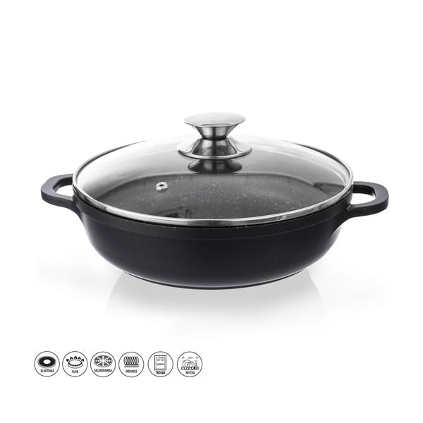 Lonac s neprijanjajućom površinom Pfluon Granit sa staklenim poklopcem Orion Grande, ⌀ 28 cm-image-2