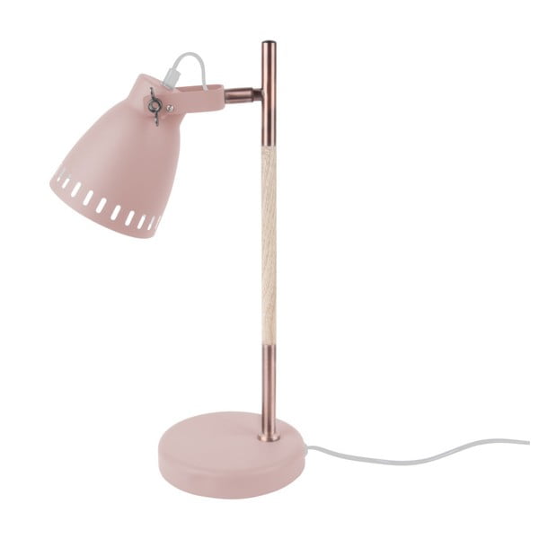 Ružičasta stolna lampa s detaljima u bakru Leitmotiv Mingle