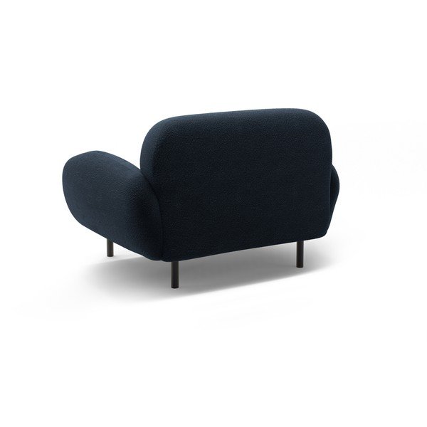 Tamno plava fotelja od bouclé tkanine Poppy – Micadoni -image-2