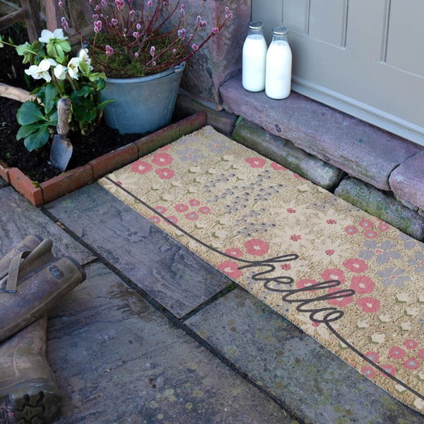 Otirač od kokosovih vlakana 40x120 cm Hello Scribbly Floral – Artsy Doormats-image-2