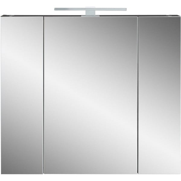 Tamno sivi kupaonski ormarić s ogledalom 76x71 cm - Germania