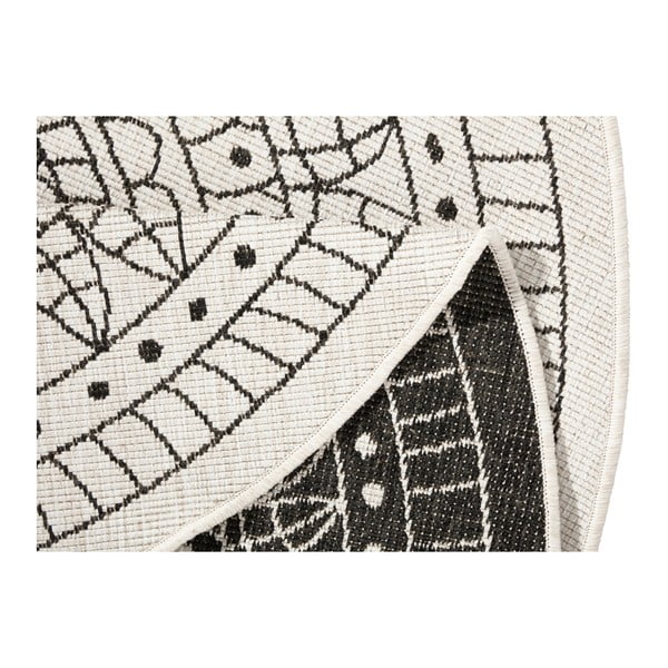 Crno-krem vanjski tepih NORTHRUGS Porto, ø 200 cm-image-3