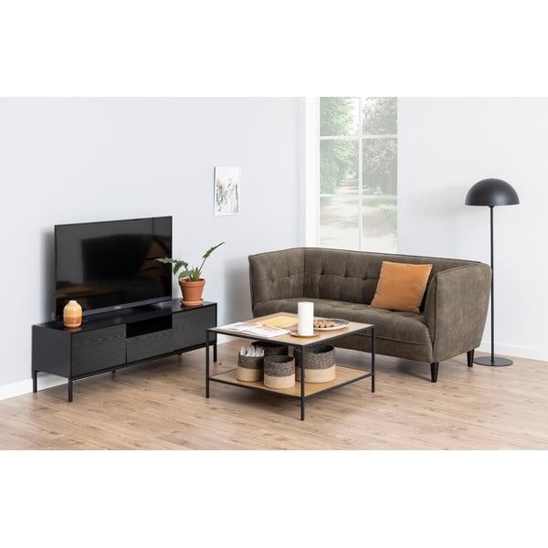 Crna TV komoda u dekoru jasena 140x45 cm Seaford – Actona-image-1