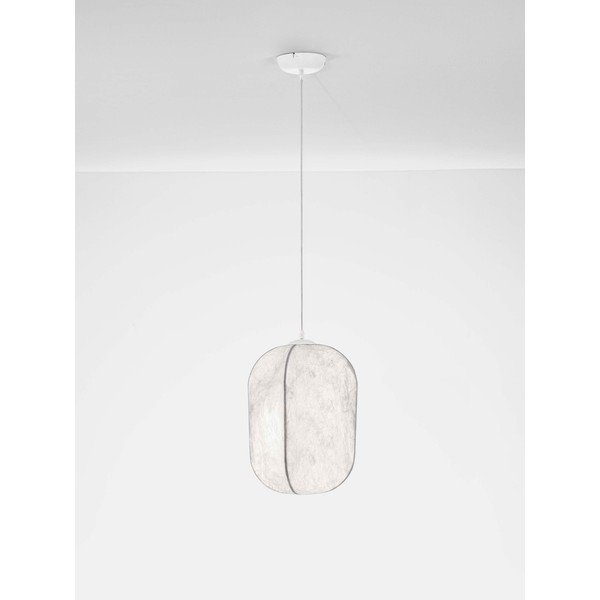 Bijela metalna viseća svjetiljka s tekstilnim sjenilom ø 30 cm Pierida – Nova Luce-image-2