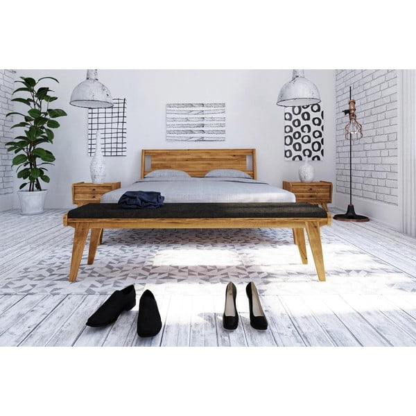 Klupa od hrastovog drveta sa sjedištem u sivoj boji Retro - The Beds-image-3