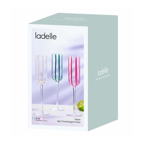 Čaše u setu 4 kom za šampanjac 180 ml Stripe – Ladelle-image-3
