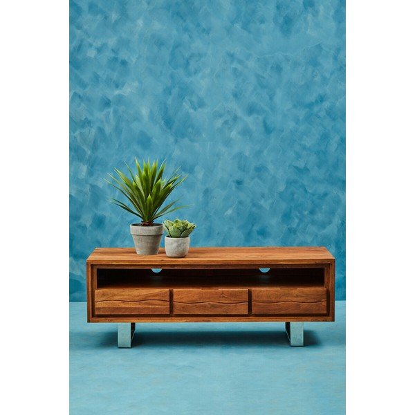TV komoda od masivnog bagrema u tamnoj prirodnoj boji 140x52x50 cm Simla – Premier Housewares-image-1