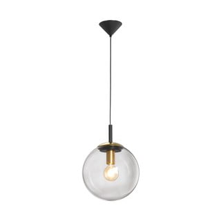 Viseća crna staklena svjetiljka Fischer & Honsel Dini, ø 30 cm