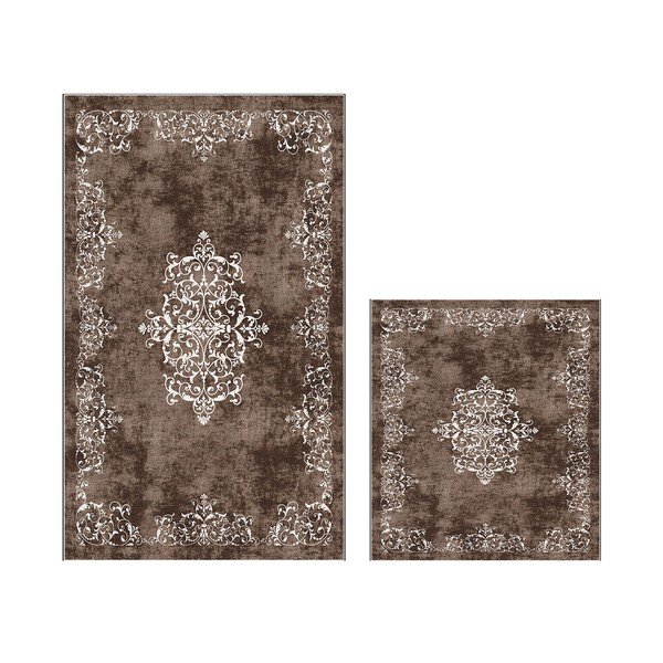 Smeđe kupaonske prostirke u setu 2 kom 60x100 cm – Foutastic