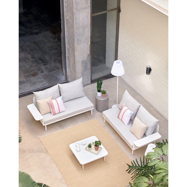 Bijela aluminijska vrtna kutna garnitura sa stolom Kave Home Zaltana-image-4