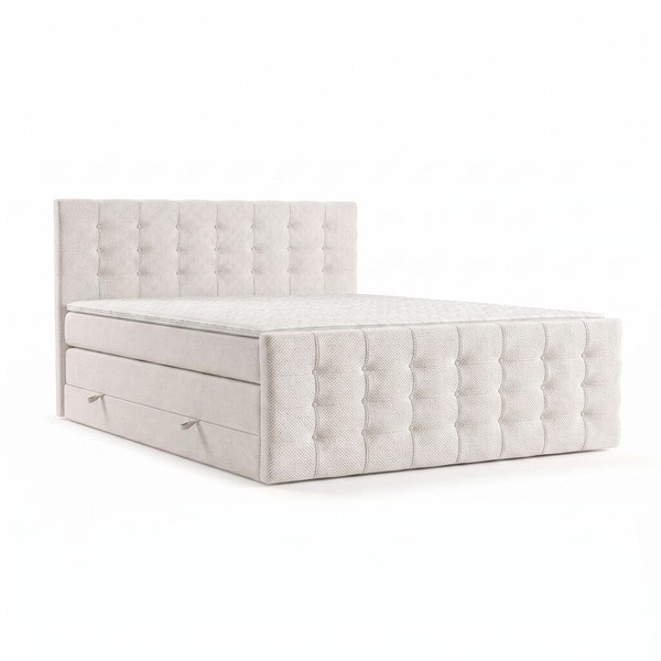 Krem boxspring krevet s prostorom za pohranu 160x200 cm Blend – Maison de Rêve