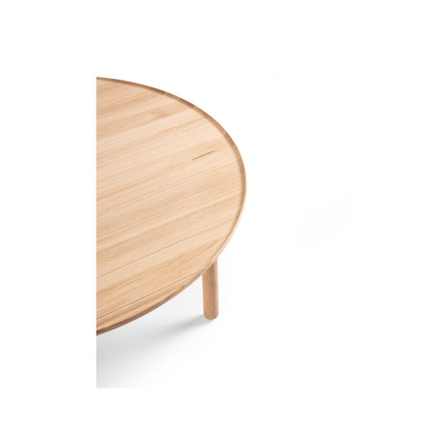 Okrugli stolić od hrastovine u prirodnoj boji ø 100 cm Mu - Gazzda-image-3