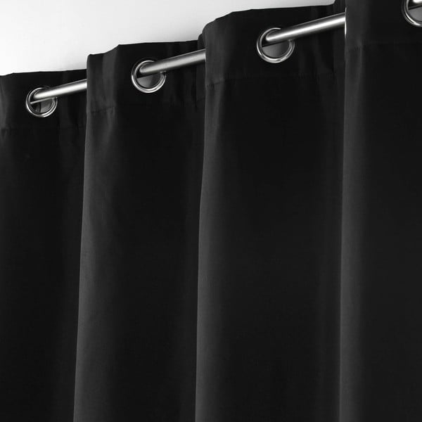 Crna termo izolacijska zavjesa od mikrovlakana 135x260 cm Micropolar – douceur d'intérieur-image-1