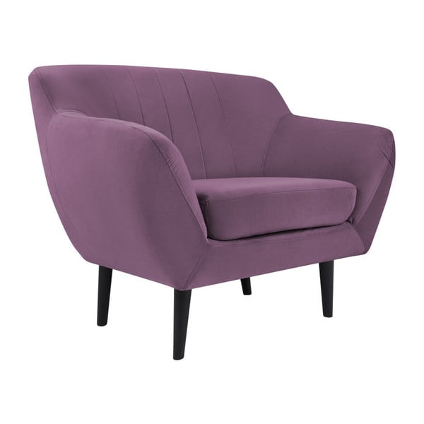 Ljubičasta Mazzini Sofas Toscane fotelja, crne noge-image-1