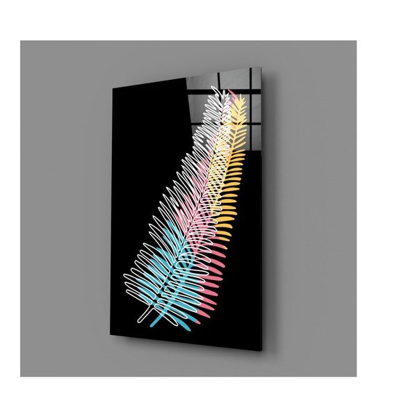 Staklena slika insigne obojenog paprati, 46 x 72 cm-image-2