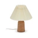 Bež/u prirodnoj boji stolna lampa od masivnog kaučuka s tekstilnim sjenilom (visina 33 cm) Benicarlo – Kave Home