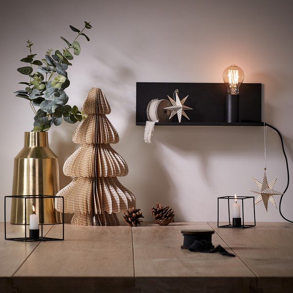 Crna zidna lampa s policom Hannah - Kave Home-image-3