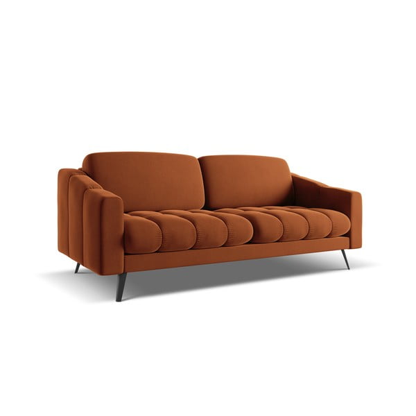 Narančasta baršunasti sofa 202 cm Nalu – Makamii-image-2