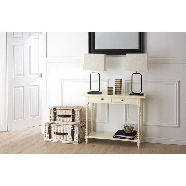 Pomoćni stol od masivnog bora boje slonovače 35x96 cm Heritage – Premier Housewares-image-2