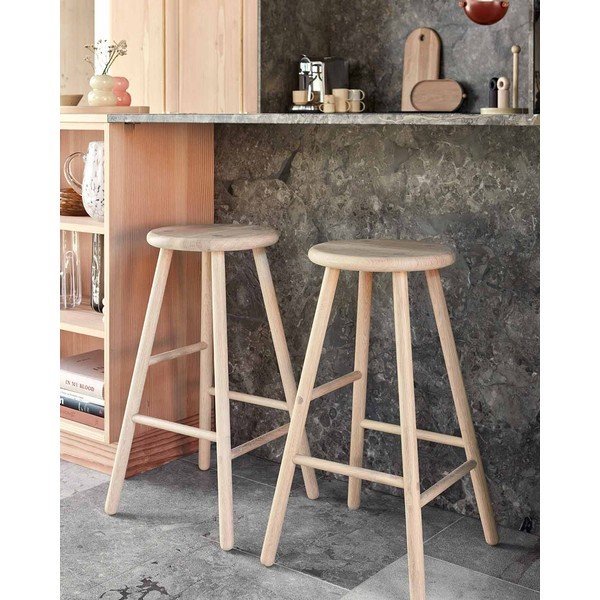 Barska stolica od punog hrasta u svijetloj prirodnoj boji (visine sjedala 65 cm) Moto – OYOY Living Design-image-1