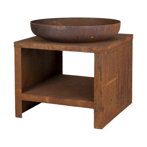 Kamin sa spremištem za drva u hrđavom dekoru - Esschert Design-image-1