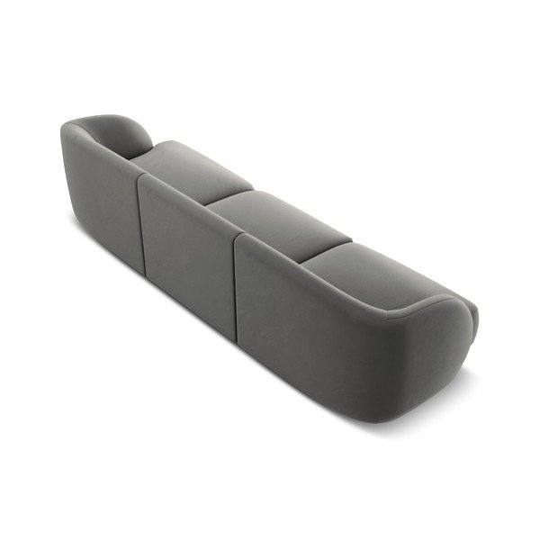 Siva baršunasta sofa 259 cm Miley - Micadoni Home-image-3
