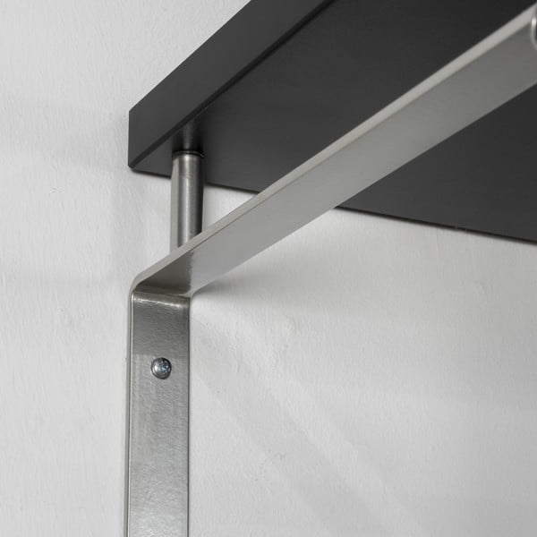 Crna/u srebrnoj boji metalna zidna vješalica s policom 70 cm Rex – Spinder Design-image-3