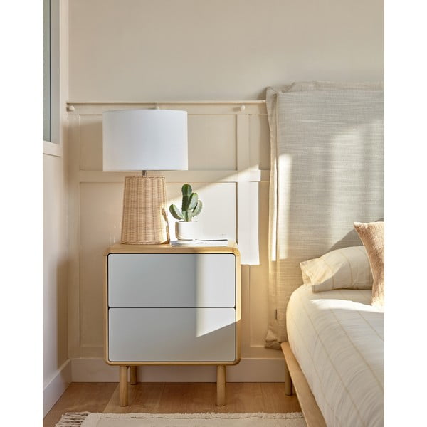 Sivi/u prirodnoj boji noćni ormarić Anielle – Kave Home-image-1