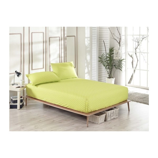 Set elastičnih plahti i jastučnice za krevet za jednu osobu Clementino Avocado, 100 x 200 cm