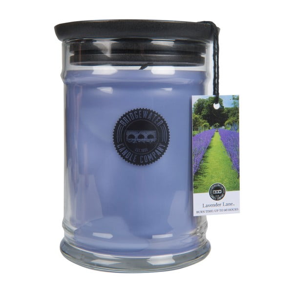 Svijeća u staklenoj posudi s mirisom lavande Bridgewater svijeća Company Lavender, vrijeme gorenja 140-160 sati