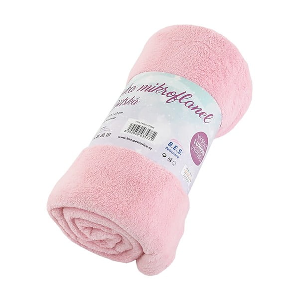 Ružičasta deka za bebe od mikroflanela 110x140 cm Exclusive – B.E.S.