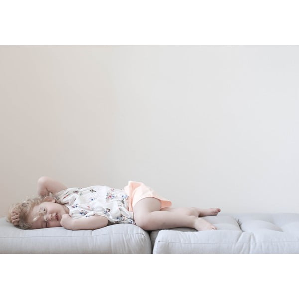 Dječja fotelja na razvlačenje s tabureom Karup Design Mini Cube Light Blue-image-1