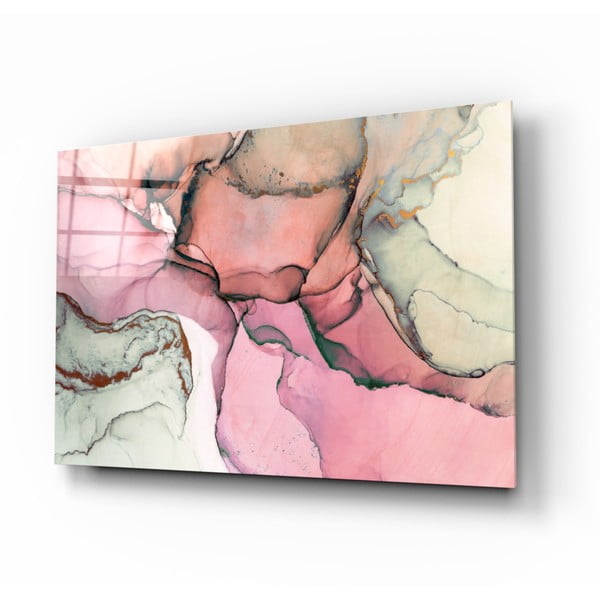 Staklena slika insigne ružičastih mramora uzorak, 110 x 70 cm