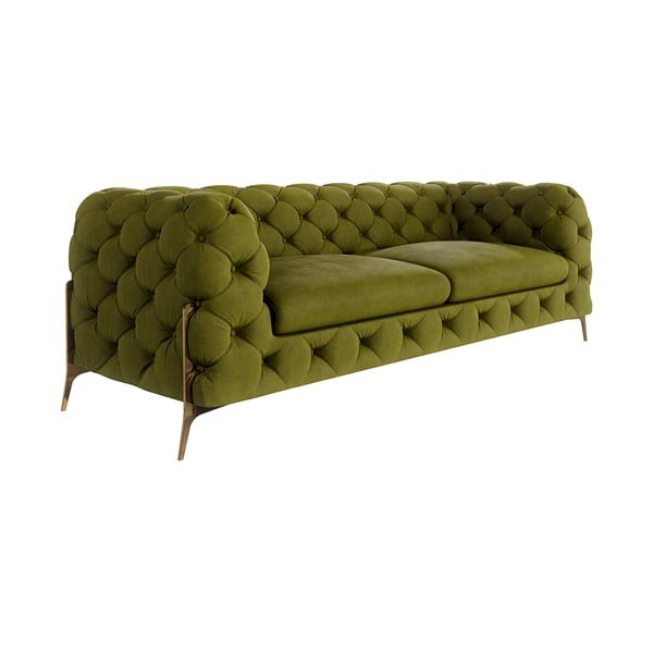 Zelena baršunasti sofa 225 cm Chelsea Bis – Ropez-image-1