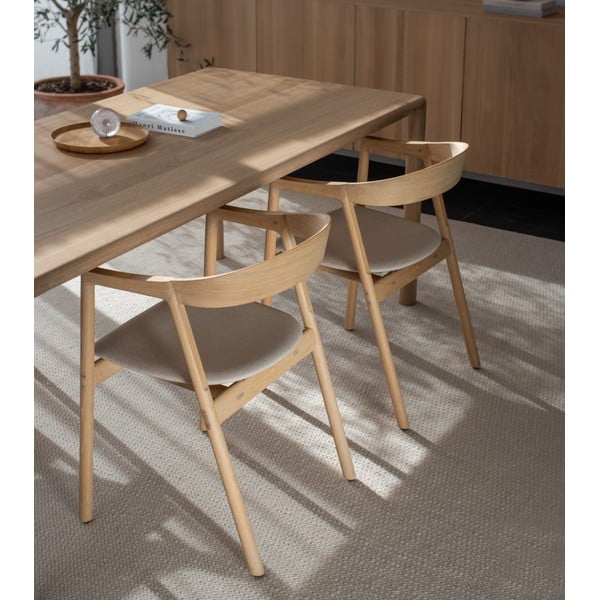 Blagovaonska stolica od punog hrasta sa sivim sjedištem Gazzda Muna-image-1