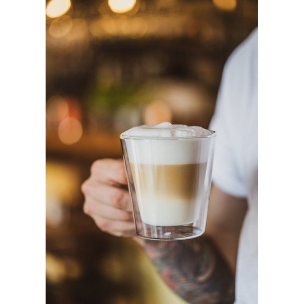 Staklene šalice u setu 2 kom za cappuccino/s dvostrukom stijenkom 350 ml – Vialli Design-image-1