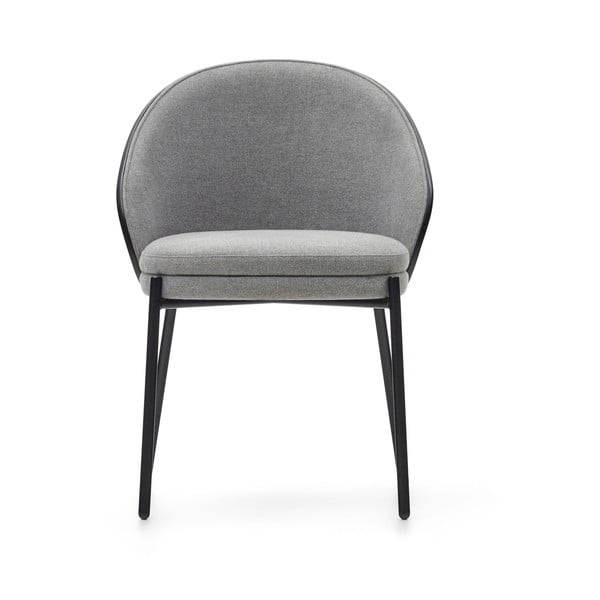 Crna/siva podstavljena blagovaonska stolica Eamy – Kave Home-image-2